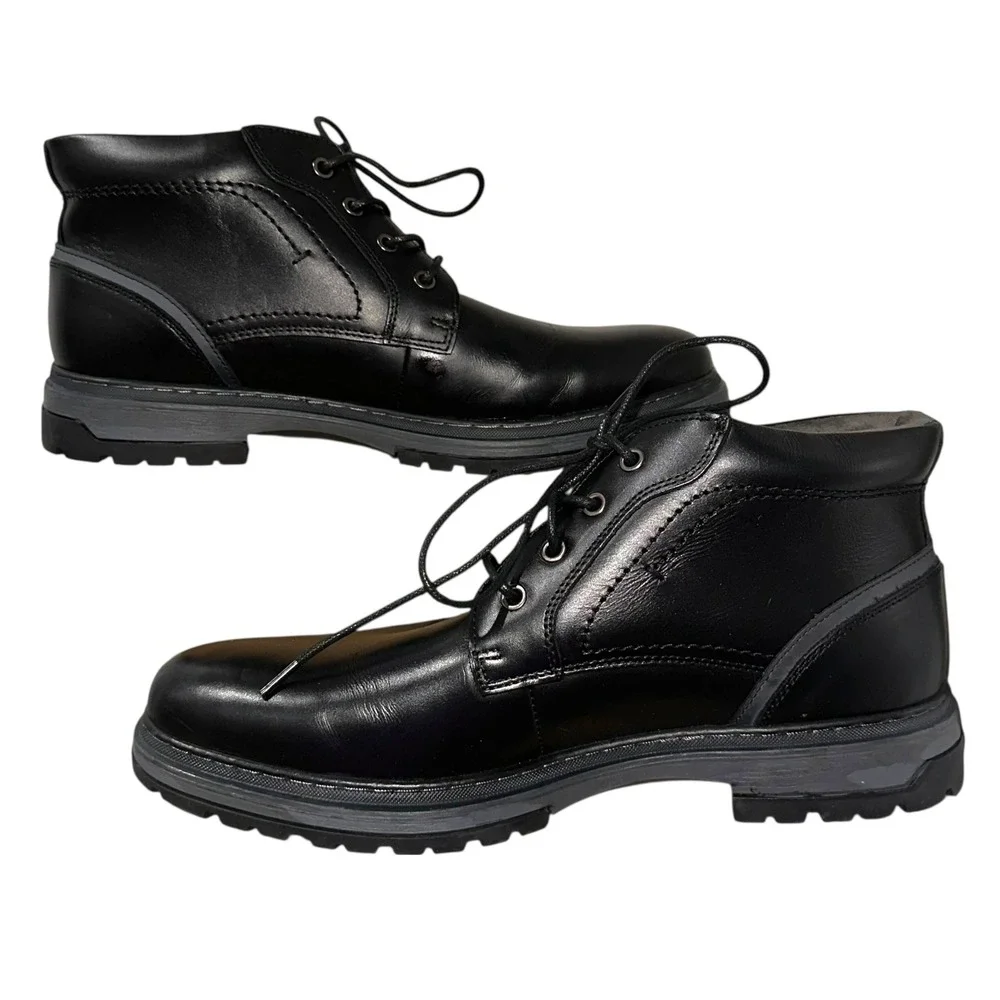 Arc Brothers Mens 11 Black Leather Chukka Boots‎ NWOB Lace Up ZC2023995 Oxfords